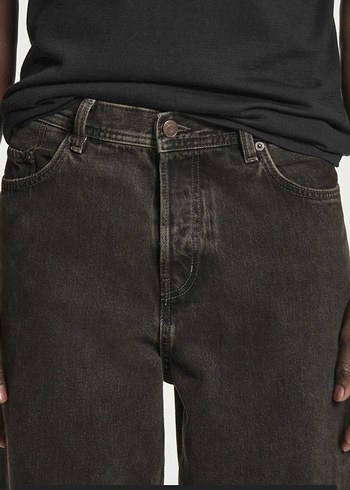 Erkek Siyah Regular Fit Midi Denim Pantolon - Görsel 5