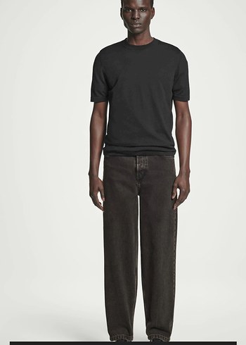 Erkek Siyah Regular Fit Midi Denim Pantolon - Görsel 9