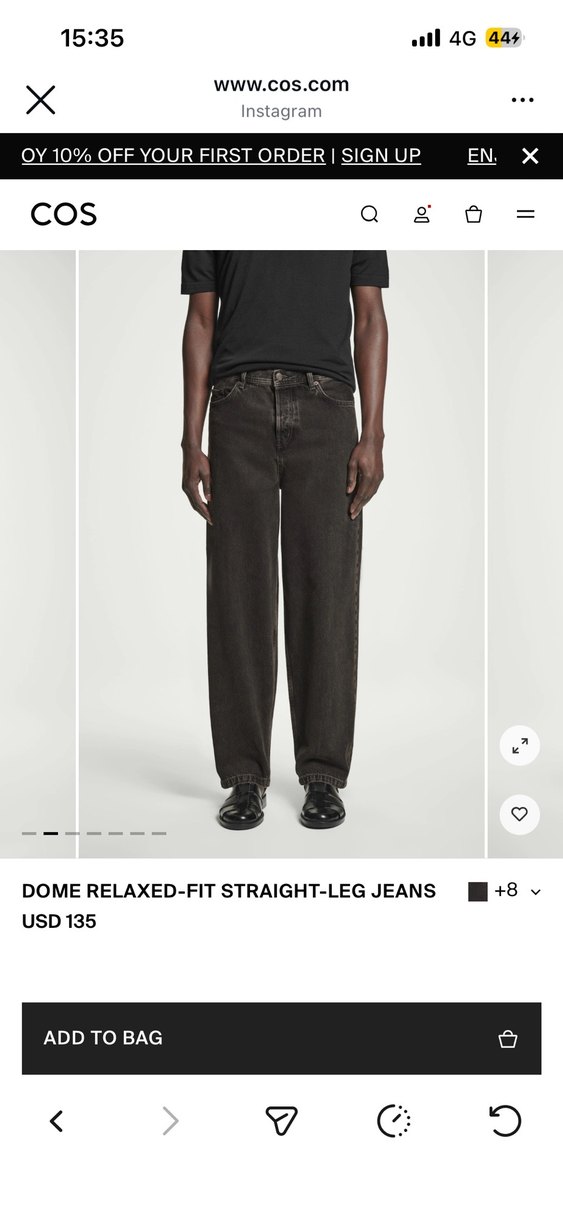 Erkek Siyah Regular Fit Midi Denim Pantolon - Görsel 2