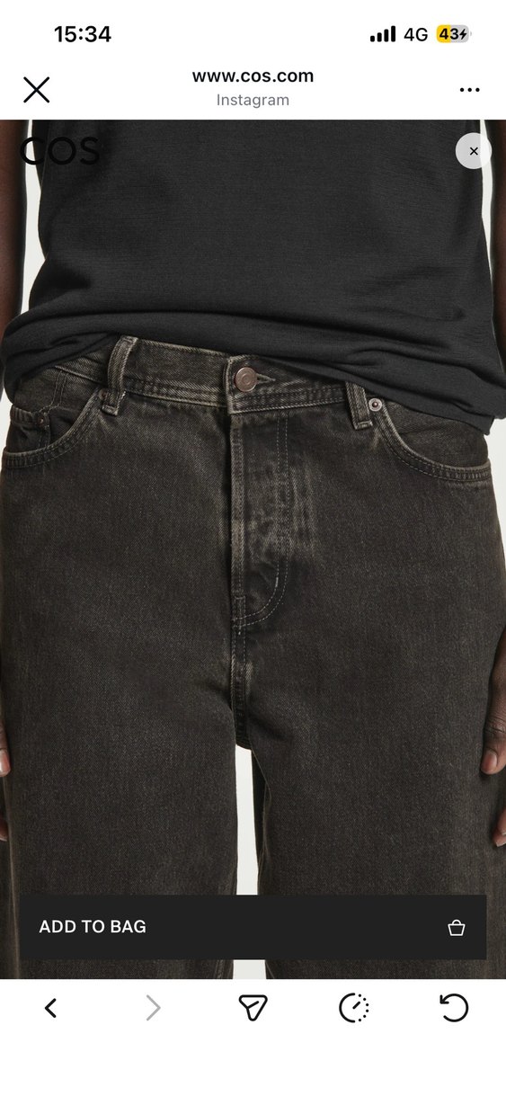 Erkek Siyah Regular Fit Midi Denim Pantolon - Görsel 5