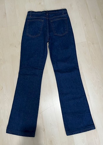 Kadın Lacivert Midi Boy Regular Fit Denim Pantolon - Görsel 7
