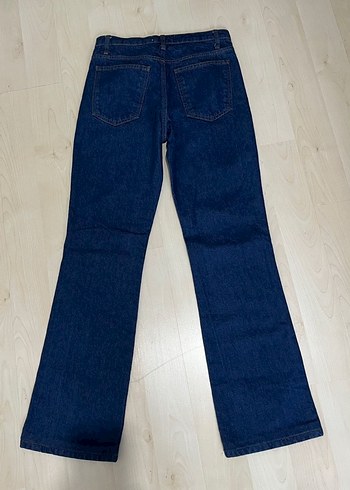 Kadın Lacivert Midi Boy Regular Fit Denim Pantolon - Görsel 6