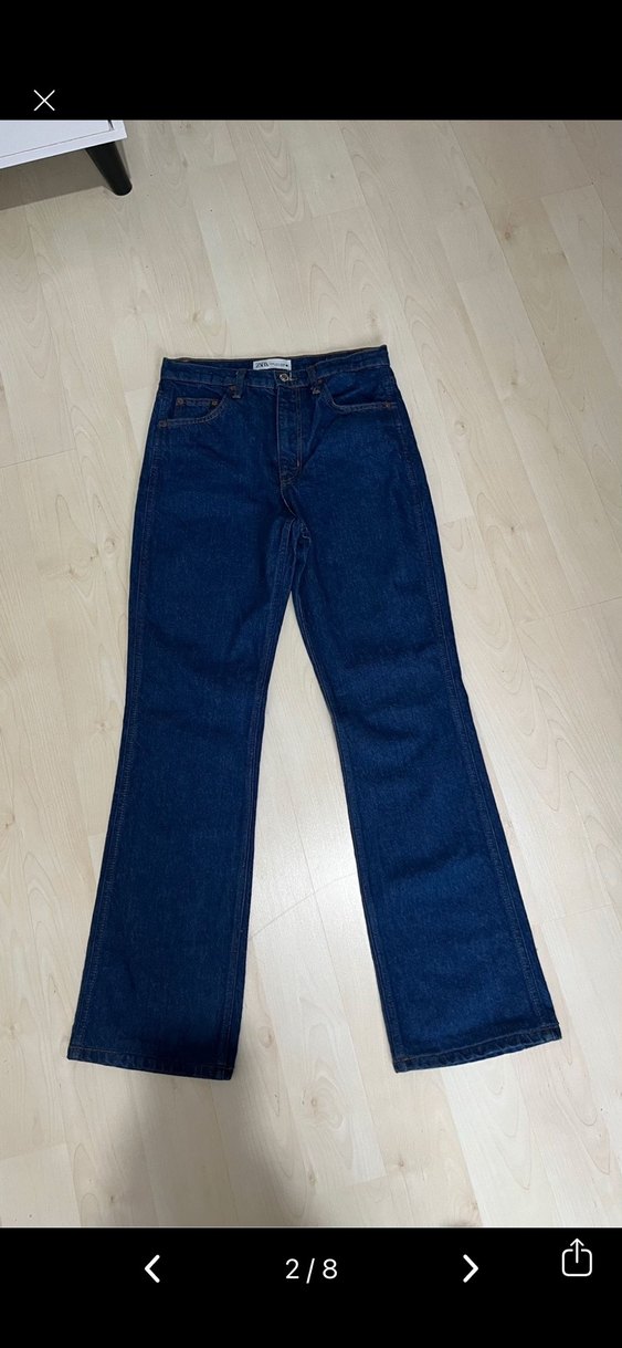 Kadın Lacivert Midi Boy Regular Fit Denim Pantolon - Görsel 2