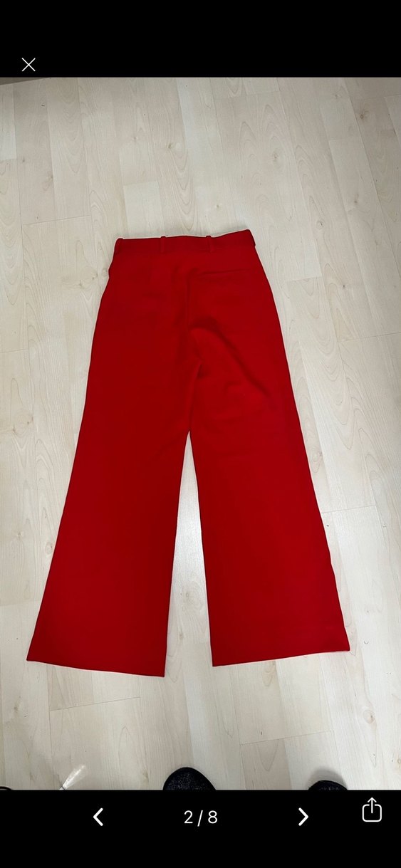 Kırmızı Kadın Regular Fit Kumaş Pantolon - Görsel 2