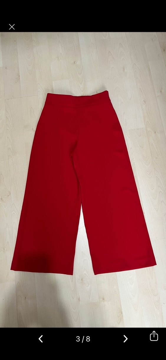 Kırmızı Kadın Regular Fit Kumaş Pantolon - Görsel 3