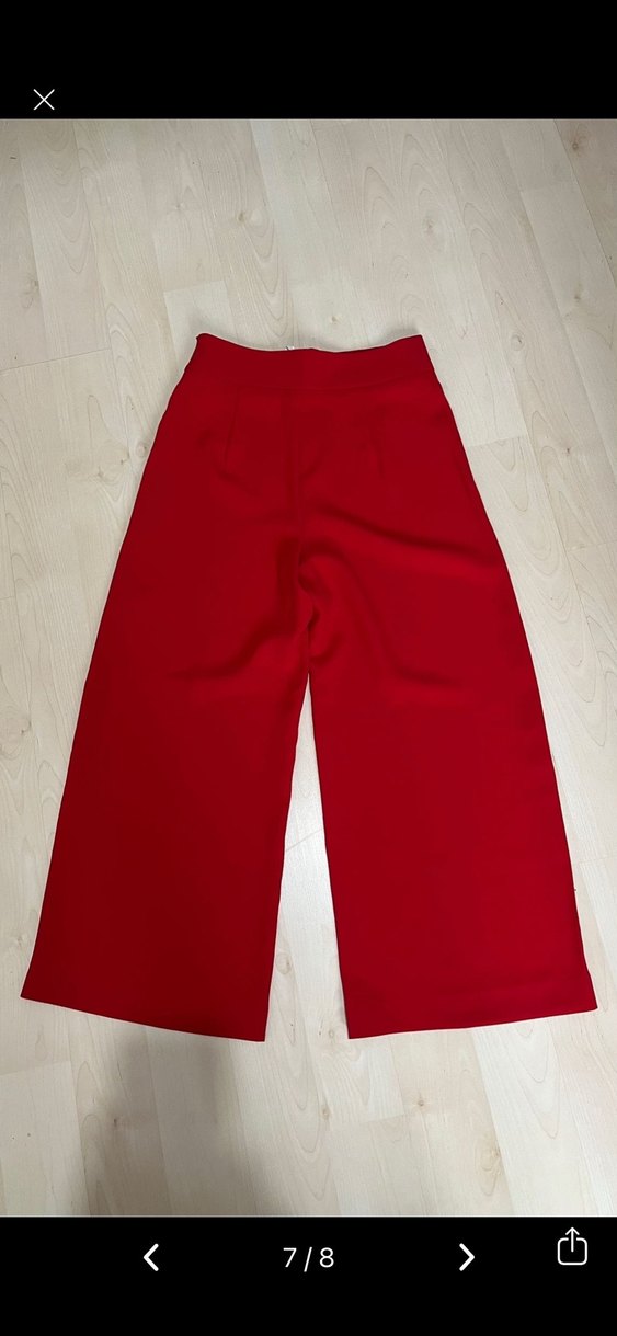 Kırmızı Kadın Regular Fit Kumaş Pantolon - Görsel 5