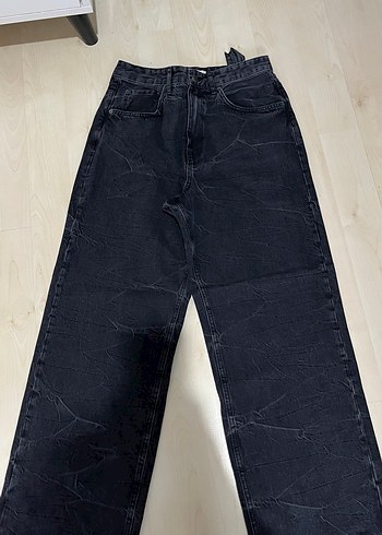 Siyah Batik Desenli Bol Kesim Erkek Denim Pantolon - Görsel 16