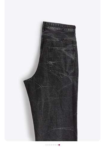 Siyah Batik Desenli Bol Kesim Erkek Denim Pantolon - Görsel 10