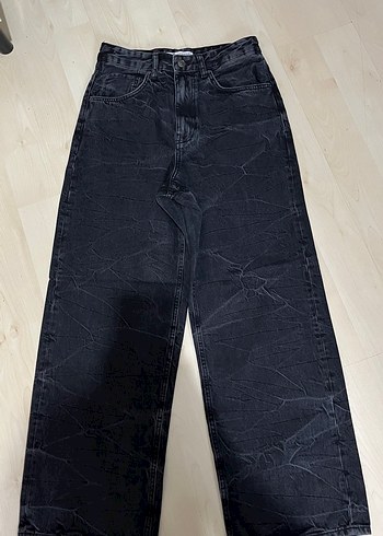 Siyah Batik Desenli Bol Kesim Erkek Denim Pantolon - Görsel 18