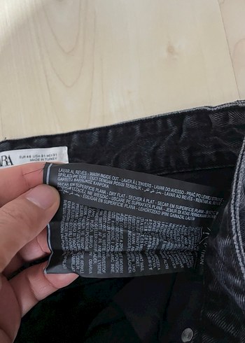 Siyah Batik Desenli Bol Kesim Erkek Denim Pantolon - Görsel 15