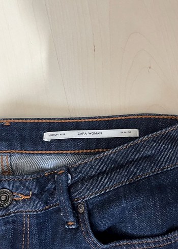 Lacivert Kadın Denim İspanyol Paça Jean - Görsel 3