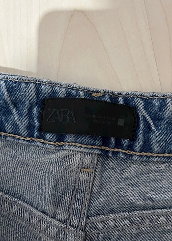 Kadın Beyaz Batik Desenli Geniş Kesim Kot Pantolon - Görsel 13