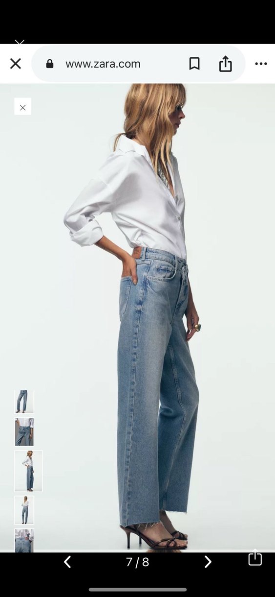 Kadın Beyaz Batik Desenli Geniş Kesim Kot Pantolon - Görsel 5