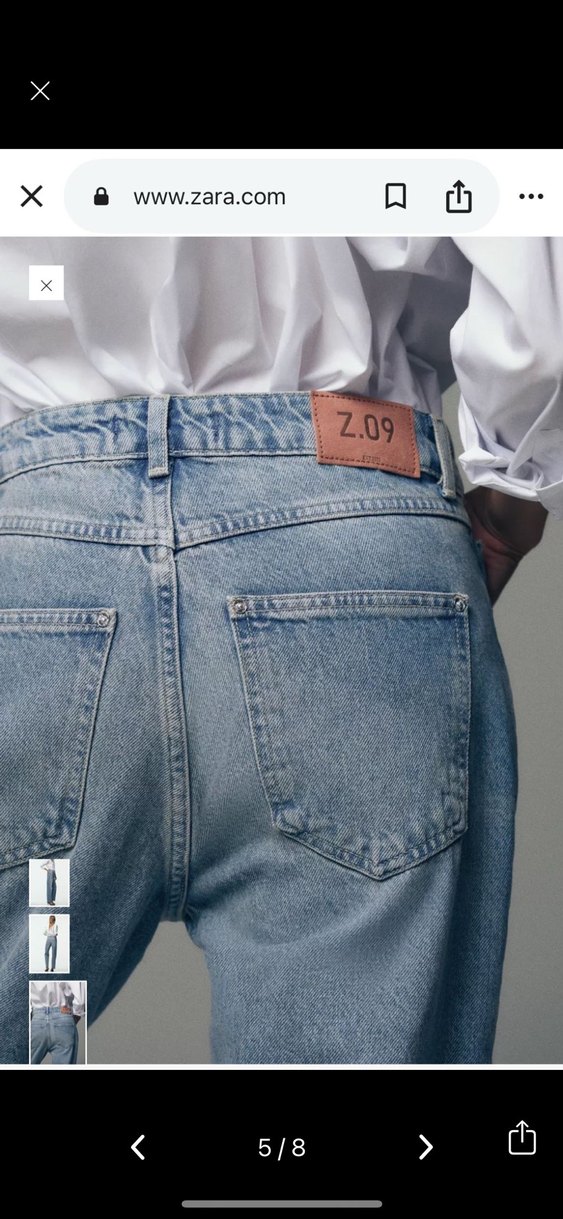 Kadın Beyaz Batik Desenli Geniş Kesim Kot Pantolon - Görsel 4