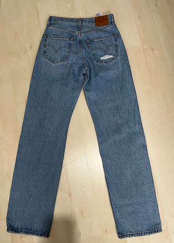 Kadın Mavi Bol Kesim Denim Pantolon - Görsel 9