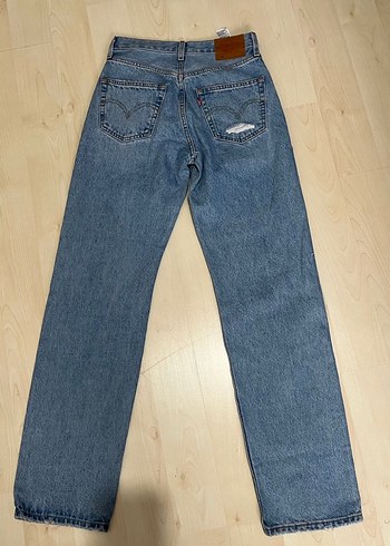 Kadın Mavi Bol Kesim Denim Pantolon - Görsel 8