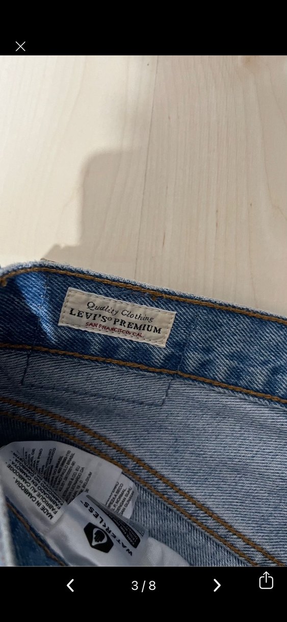 Kadın Mavi Bol Kesim Denim Pantolon - Görsel 4