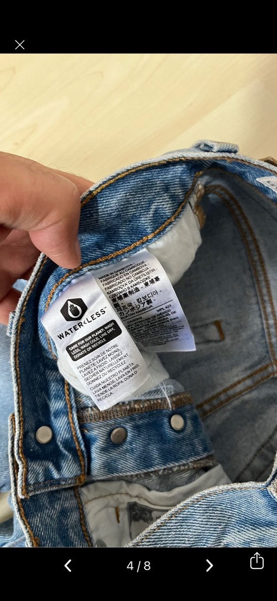 Kadın Mavi Bol Kesim Denim Pantolon - Görsel 5