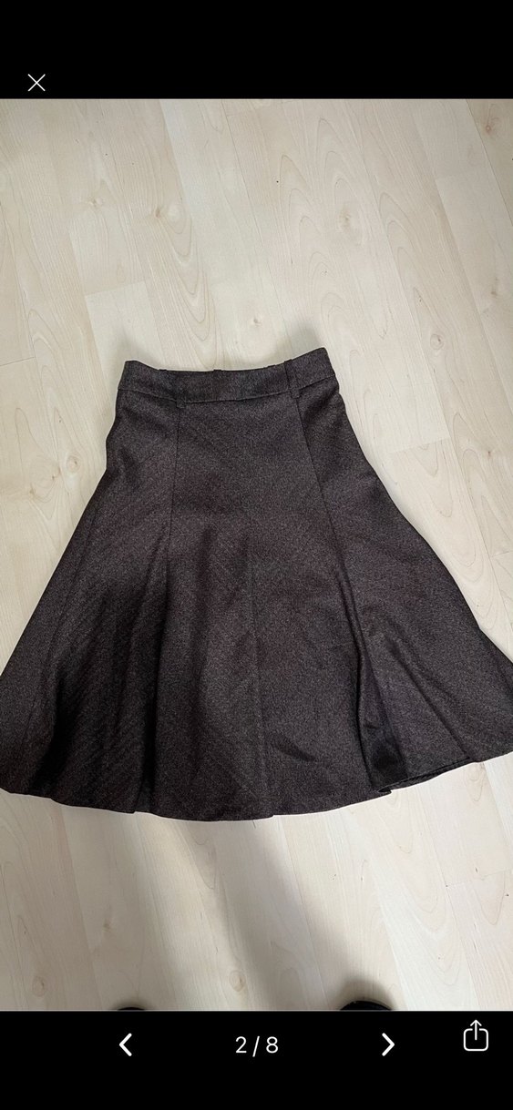 Kadın  Gri Pileli Gotik Etek - Görsel 2