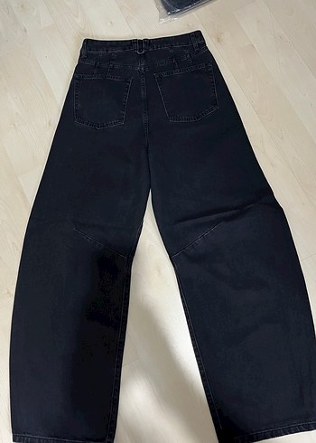 Kadın Gri Geniş Kesim Denim Pantolon - Görsel 20