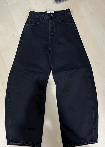 Kadın Gri Geniş Kesim Denim Pantolon - Görsel 18