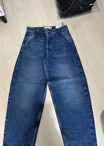 Kemerli Koyu Mavi Kadın Denim Pantolon - Görsel 7