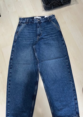 Kemerli Koyu Mavi Kadın Denim Pantolon - Görsel 4