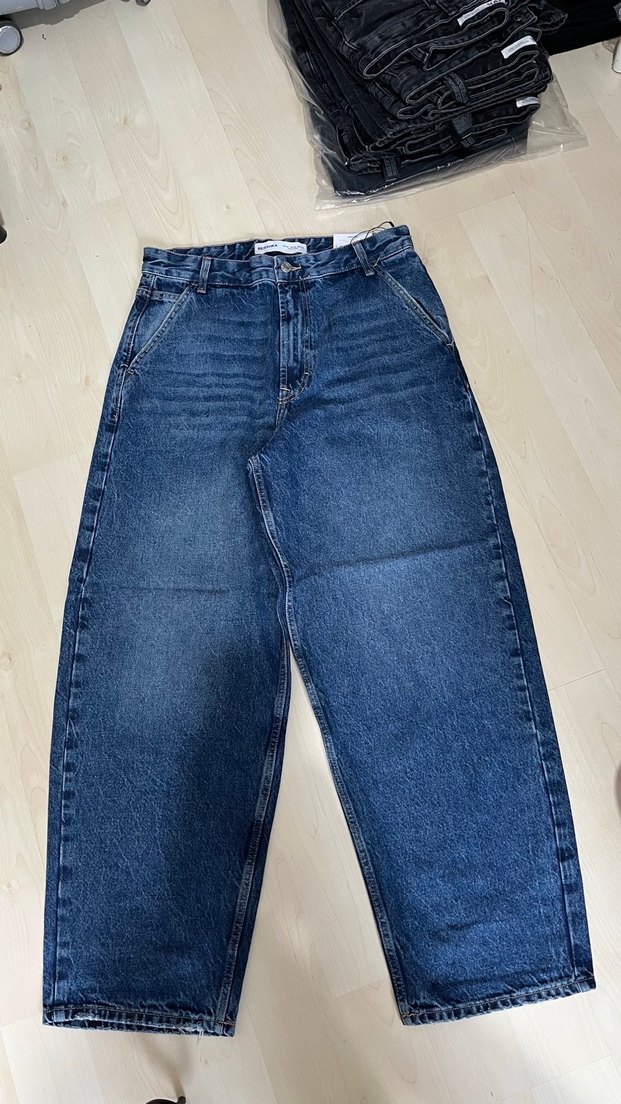 Kemerli Koyu Mavi Kadın Denim Pantolon - Görsel 4