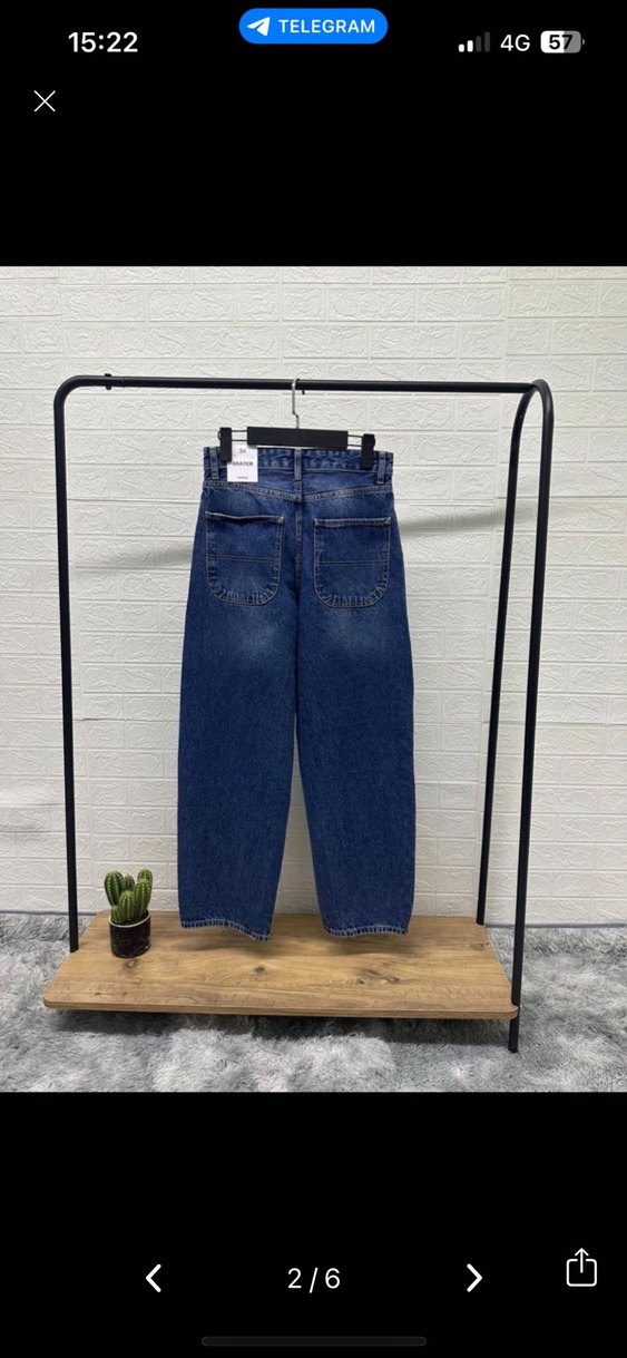 Kemerli Koyu Mavi Kadın Denim Pantolon - Görsel 2