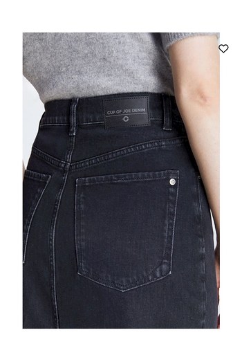 Gri Midi Denim Etek - Görsel 3