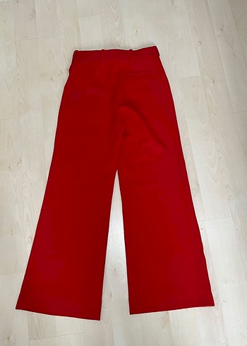 Kırmızı Kadın Kumaş Pantolon Midi Boy - Görsel 7