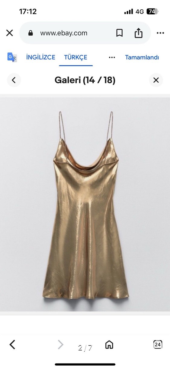 Saten Görünümlü Dökümlü Mini Elbise - Görsel 2