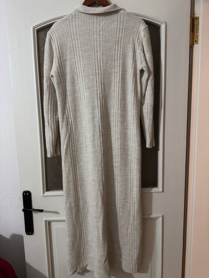 Bej Kadın Uzun Triko Elbise - Görsel 3