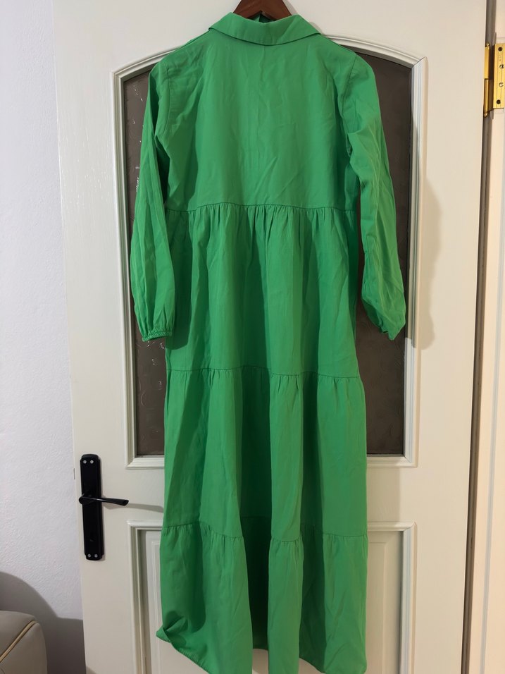 Yeşil Uzun Kollu Elbise - Görsel 3