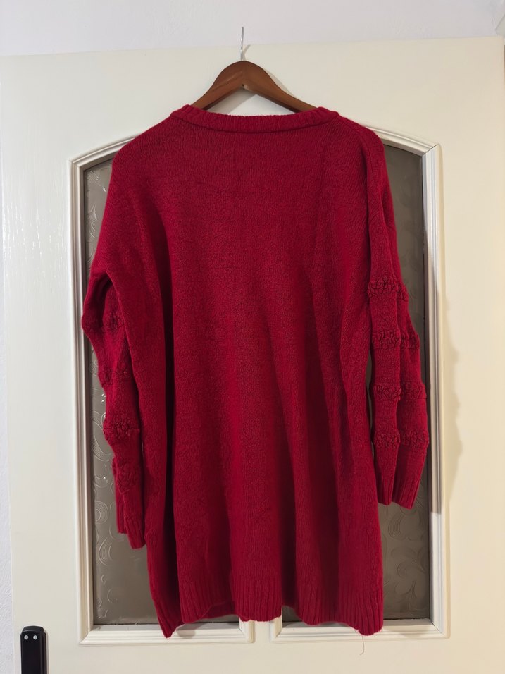 Bordo Örgü Kadın Kazak - Görsel 3