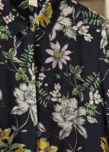 Çiçek Desenli Uzun Kollu Kadın Gömlek - Görsel 4