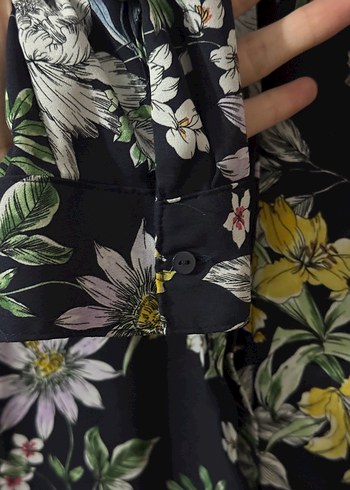 H&M Çiçek Desenli Uzun Kollu Kadın Gömlek