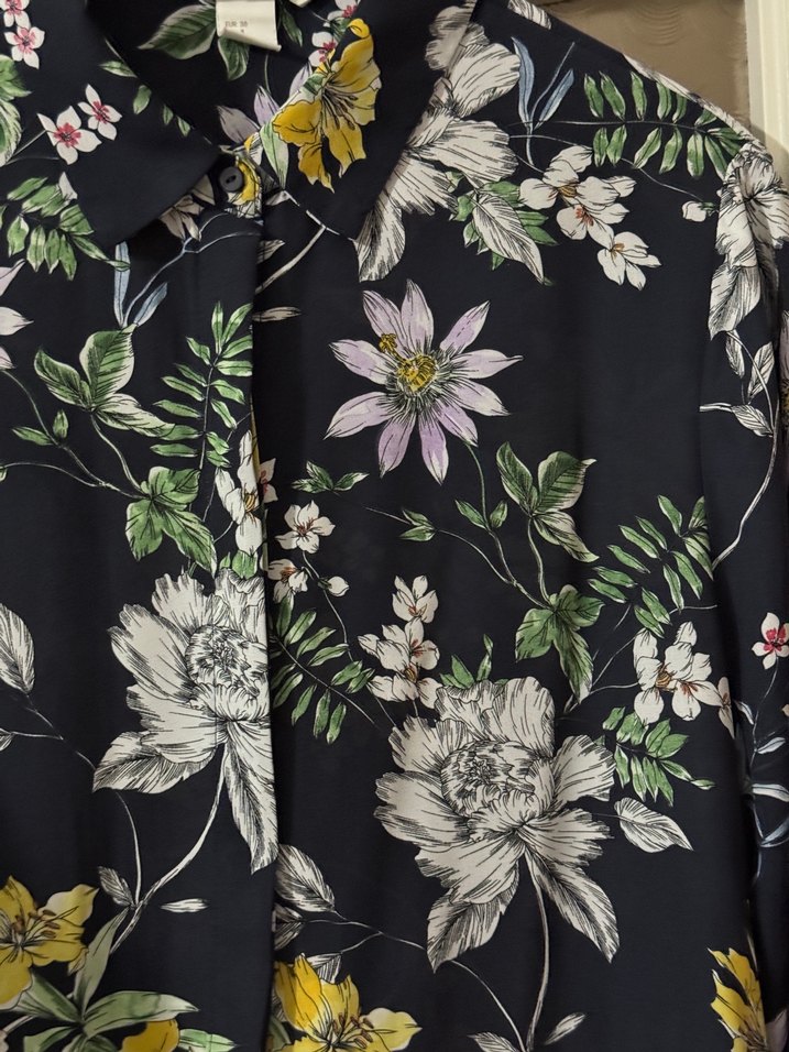 Çiçek Desenli Uzun Kollu Kadın Gömlek - Görsel 4
