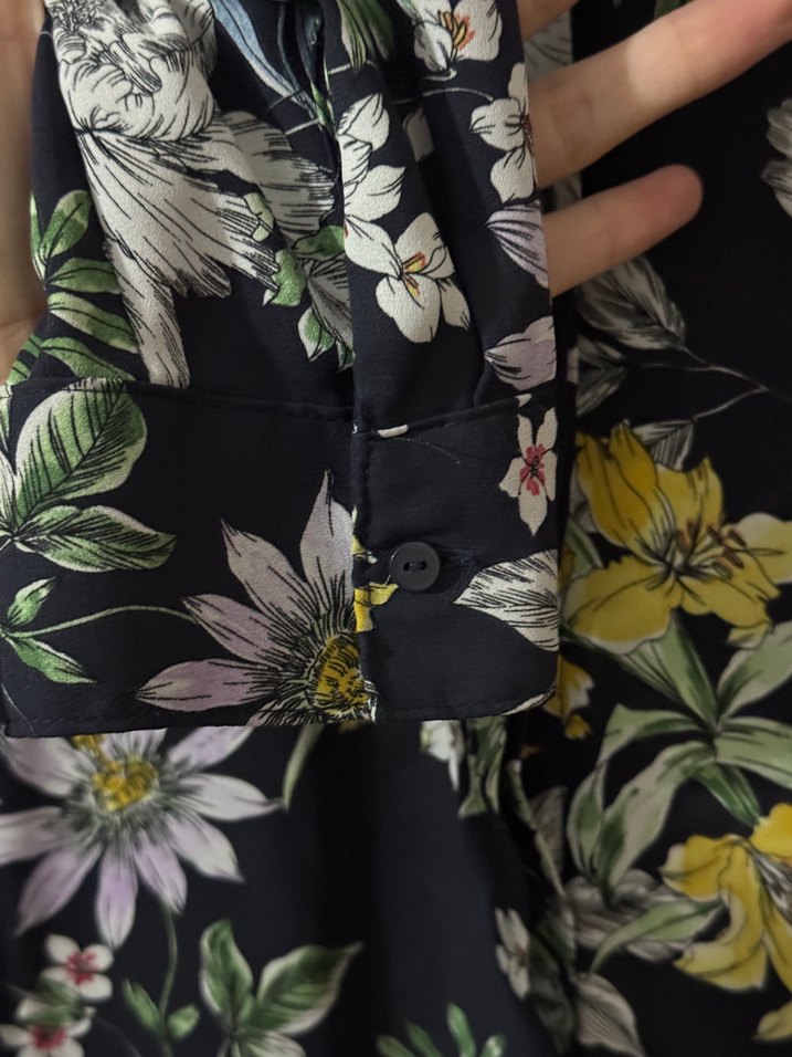 Çiçek Desenli Uzun Kollu Kadın Gömlek - Görsel 5