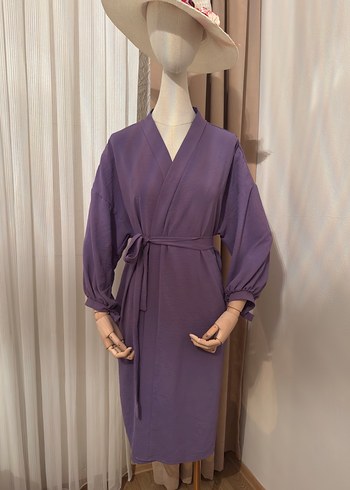 Mor Uzun Kollu Kadın Kimono