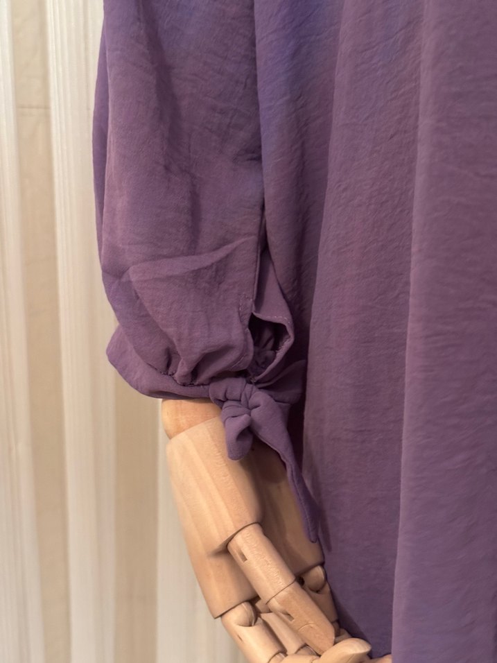 Mor Uzun Kollu Kadın Kimono - Görsel 3