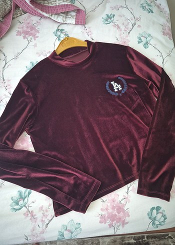 diğer Beden bordo Renk Bordo Kadife Kız Sweatshirt Uygun Fiyat