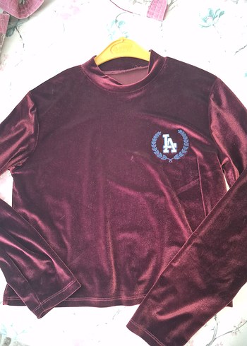 Diğer Bordo Kadife Kız Sweatshirt Uygun Fiyat