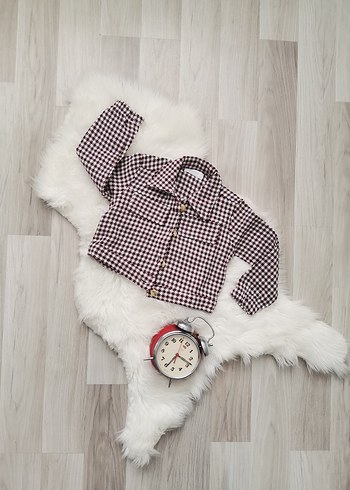 Kız Çocuk Ekose Düğmeli Bolero Ceket - Görsel 4