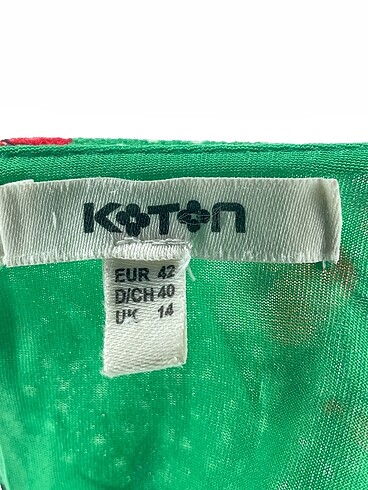 42 Beden yeşil Renk Koton Kısa Elbise %70 İndirimli.