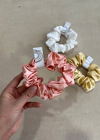 3lü ipek Saten pastel renk toka seti - Görsel 7