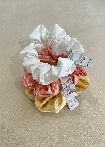 3lü ipek Saten pastel renk toka seti - Görsel 2