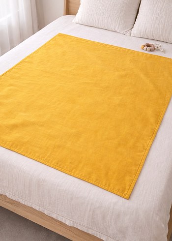 Hardal Renk 2 Katlı Müslin Bebek Battaniyesi | 100x100 cm - Görsel 2