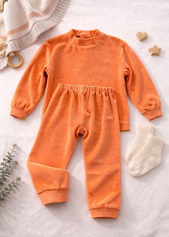 Turuncu Basic Çocuk Eşofman Takımı - Görsel 2