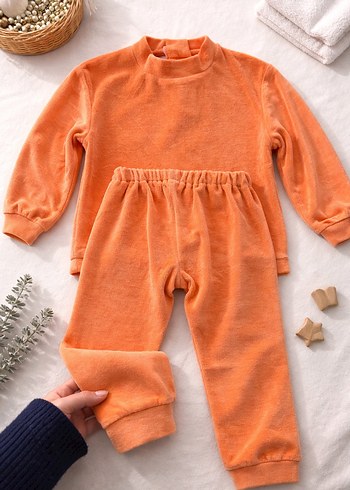 Turuncu Basic Çocuk Eşofman Takımı - Görsel 3